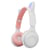 Casque Audio Pliable LED Chat Blanc Bluetooth 5.0 Son Stéréo Multimode Blanc YONIS