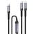 Swissten Câble 5A Synchro et Charge 2-en-1 USB-C vers USB-C et Lightning 100W 1,5m Noir