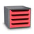 Bloc de classement rangement 4 tiroirs pour Documents First GreenSpirit recyclé Rouge coquelicot - CEP