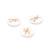 Lot de 6 boutons ronds ciseaux résine 11mm or