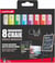 Uni-ball - Gamme CHALK MARKER - réf : PWE5M/8 PF - Marqueur craie pointe conique moyenne - Pochette de 8 - 1,8 - 2,5 mm - Blanc, Jaune fluo, bleu clair, violet, Orange fluo, Rouge, Rose fluo, Vert Fluo