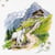 Lot de 4 serviettes en papier découpage collage 33 cm CHEVRE MONTAGNE A 508