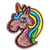Lot de 3 écussons thermocollants paillettes licorne 5x5cm
