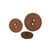 Lot de 3 boutons 2 trous satiné marron