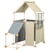 Jeu de construction géant en bois et tissu vert bio fabriqué en Espagne Family Trigonos