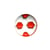 Lot de 6 boutons en forme de ballon de Foot couleur Rouge 1,2cm