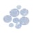 Lot de 3 boutons ronds 4 trous bleu ciel
