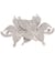Fleur broche strass 10cm x 7cm blanc