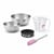 Set pâtisserie avec mini moule à manqué 16 cm, 2 bols à mixer, verre mesureur et spatule Zenker
