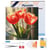 Mini Diamond Painting Broderie Diamant Figured’Art 25x25cm toile tendue sur châssis en bois - diamants ronds - Tulipes Pêche