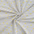 Tissu Jersey Coton Rayures bleues et citrons sur fond Blanc - Au mètre