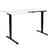 Bureau d'Angle à Gauche Blanc et Noir en Acier 160 x 59 cm Forme en L Réglable Electriquement Style Moderne