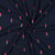Tissu Double gaze de Coton Tulipe Rouge brodé sur fond Noir