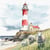 Lot de 4 serviettes en papier découpage collage 33 cm MER PHARE MOUTON M 118