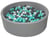 Piscine à balles pour enfant, diamètre env.125 cm, Aire de jeu + 900 balles blanc, gris, turquoise - Velinda