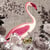 Lot de 4 serviettes en papier découpage collage 33 cm FLAMAND ROSE A 810