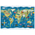 Puzzle mappemonde monuments et animaux 200 pieces - planisphere, carte, geographie - educa - 19292