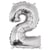 Ballon Chiffre 2, 40cm, 1pce. , argent