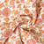 Tissu Coton Matelassé réversible Santal fleuris sur fond Ecru