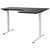 Bureau d'Angle à Droite Noir et Blanc en Acier 160 x 59 cm Forme en L Réglable Electriquement Style Moderne