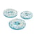 Bouton rond coquilles d'œufs 2 trous bleu turquoise