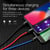 Triple Câble USB Vers Lightning USB-C Micro USB pour iPhone Samsung Xiaomi 30cm
