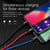 Triple Câble USB Vers Lightning USB-C Micro USB pour iPhone Samsung Xiaomi 30cm