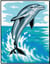 Kit canevas blanc Le dauphin 20x25cm