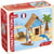 La Cabane de Plage 55 Pieces - Jeu de Construction en Bois Naturel, Tapis et Accessoires Inclus, 22x18,5x8,5 cm
