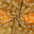 Tissu Batik de Coton fines branches Ecru sur fond Ocre