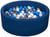 Piscine à balles blanc,bleu,gris – 300 balles bleu marine - Velinda