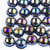 100 Perles CABOCHON Demi Rond à coller acrylique Noir NACRE AB avec Reflets multicolores 8 mm