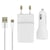 Avizar Pack Chargeur Secteur 2.1A + chargeur voiture 2.1A + câble USB Type C 1m Blanc