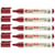 Lot de 5 marqueurs permanents rechargeables - EDDING - Pointe biseautée 1-5 mm - Rouge