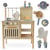 Cuisine Enfant Bois Mamabrum pour Enfant +3ans Style Boho - Équipée d'accessoires Jeux D'imitation