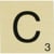Grande lettre en bois façon scrabble 10 cm Lettre C