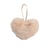Pompon fourrure artificielle cœur 45x 65mm ivoire