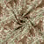 Tissu Double gaze de Coton Panthère marron et vert sur fond Ecru