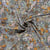 Tissu Polyester Bubble gris sur fond Vert menthe
