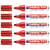 Lot de 5 Marqueurs permanents EDDING - Rouge - Pointe large 3-4 mm - Corps aluminium