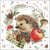 Lot de 4 serviettes en papier découpage collage 33 cm HERISSON DE NOEL NO 305