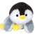 Peluche - Peluche Floppy Choopy Pingouin Noir Blanc et Gris – 22 cm