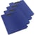 Porte-blocs - A4 - Avec rabats - Bleu - Clip métal - Lot de 4 - Rapesco