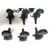 6 Mecaniques Bain d'Huile Wilkinson Noires avec boutton Haricot, vis droite