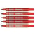 Lot de 5 marqueurs permanents - PENTEL N50 - Pointe ogive 2 mm - Rouge