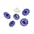 Bouton strass bleu roi