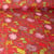 Tissu Viscose Sanfor Jodhpur floral sur fond Rouge