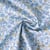 Tissu Popeline de Coton légère floral vintage sur fond Bleu ciel