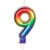 Bougie Arc-en-Ciel Chiffre 9 (8 cm) - Effet Ballon