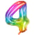 Ballon Géant Rainbow Chiffre 4 - 81 cm